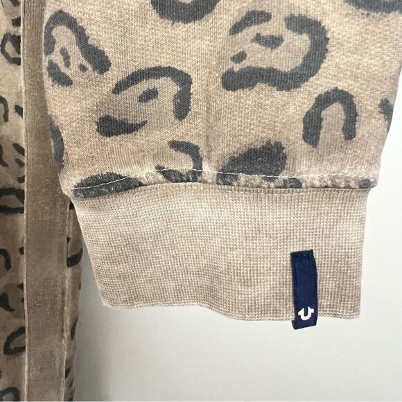 True Religion Long Sleeve Dress in Leopard sz M Cozy Cotton Blend Pullover Tunic - Picture 3 of 8